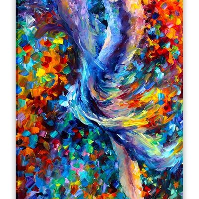 Jump By Leonid Afremov on Framed Canvas Wall Art Print - 20" X 10" (50cm X 25cm)