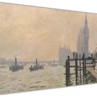 The Thames below Westminster By Claude Monet Print on Canvas - 18mm - A4 - 12" X 8" (30cm X 20cm)