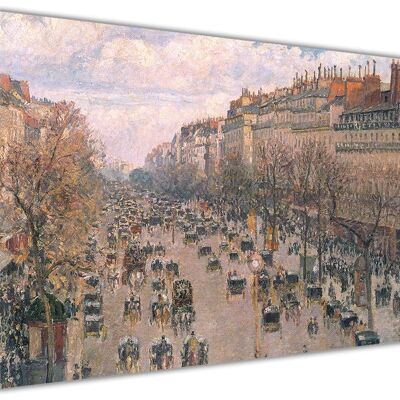 Boulevard Montmartre in Paris By Camille Pissarro Print on Canvas - 38mm - A2 - 24" X 16" (60cm X 40cm)