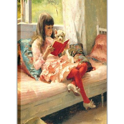 Good Friends By Albert Edelfelt on Framed Canvas Print - 18mm - A1 - 34" X 24" (86cm X 60cm)