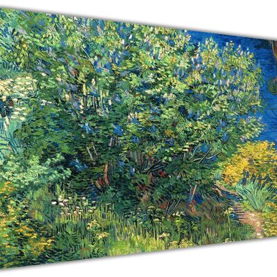 Lilac Bush by Vincent Van Gogh on Framed Canvas Wall Print - 18mm - A4 - 12" X 8" (30cm X 20cm)