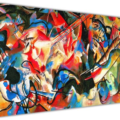 Composition 6 by Wassily Kandinsky On Framed Canvas Wall Print - 18mm - A4 - 12" X 8" (30cm X 20cm)