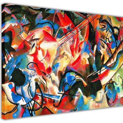 Composition 6 by Wassily Kandinsky On Framed Canvas Wall Print - 18mm - A2 - 24" X 16" (60cm X 40cm)