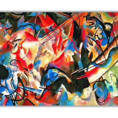 Composition 6 by Wassily Kandinsky On Framed Canvas Wall Print - 18mm - 40" X 30" (101cm X 76cm)
