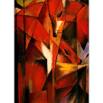 The Foxes by Franz Marc Canvas Wall Print - 18mm - A4 - 12" X 8" (30cm X 20cm)