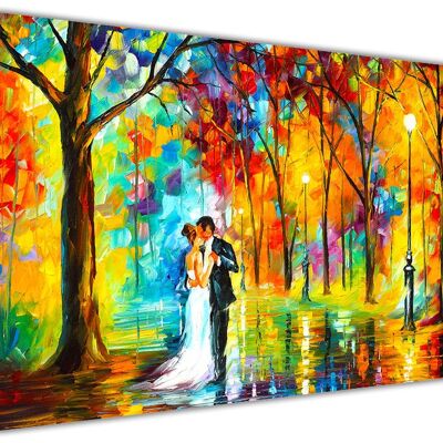 Rainy Wedding Abstract Print by Leonid Afremov on Canvas - 18mm - A4 - 12" X 8" (30cm X 20cm)