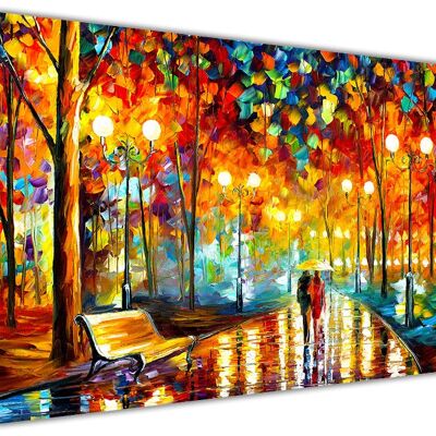 Leonid Afremov's Rains Rustle Colourful Abstract Canvas Print - 18mm - A4 - 12" X 8" (30cm X 20cm)