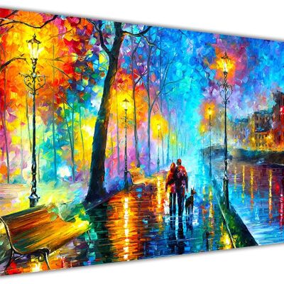 Melody Of The Night By Leonid Afremov on Framed Canvas Print - 18mm - A4 - 12" X 8" (30cm X 20cm)