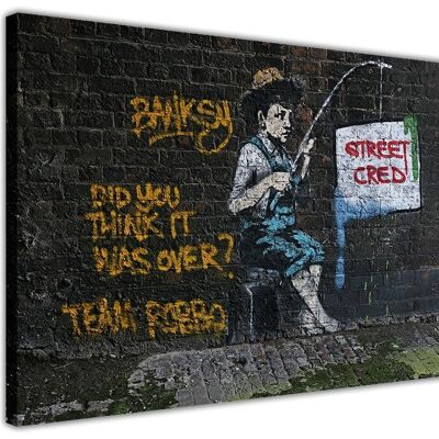 Banksy Street Cred On Framed Canvas Print - 18mm - A4 - 12" X 8" (30cm X 20cm)