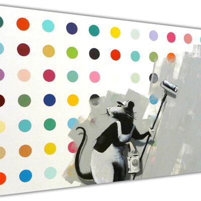 Banksy does Damien Hurst On Framed Canvas Print - 18mm - A2 - 24" X 16" (60cm X 40cm)