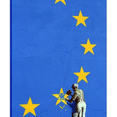 New Brexit Graffiti by Banksy On Framed Canvas Print - 16" X 10" (40cm X 25cm)