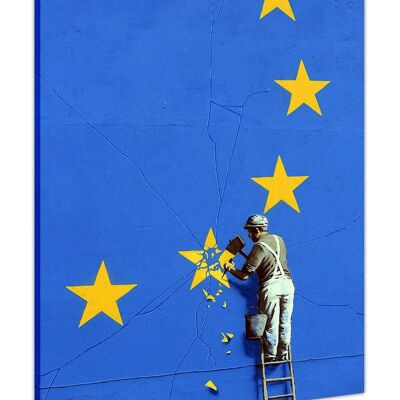 New Brexit Graffiti by Banksy On Framed Canvas Print - 24" X 14" (60cm X 35cm)
