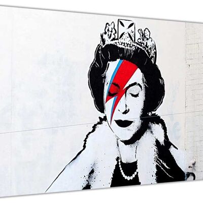 Banksy Queen Diamond Jubilee On Framed Canvas Print - 38mm - A4 - 12" X 8" (30cm X 20cm)