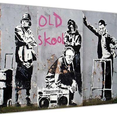 Old School Grannies by Banksy On Framed Canvas Print - 18mm - 40" X 30" (101cm X 76cm)