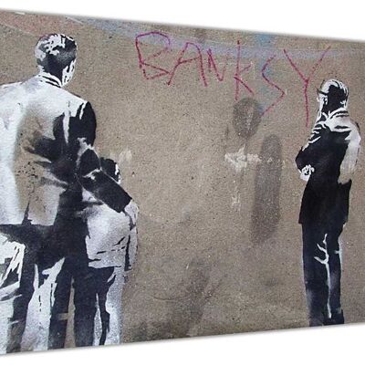 Banksy Art Critic On Framed Canvas Print - 18mm - A4 - 12" X 8" (30cm X 20cm)