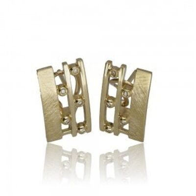 Pendientes de oro amarillo 18 k.y Diamantes