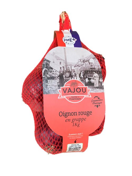 VAJOU - Oignon Rouge en grappe 1Kg