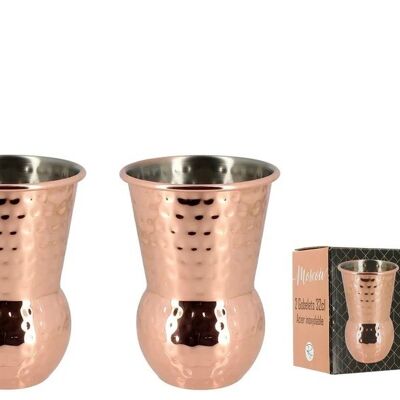 2 32CL CUPS IN STAINLESS STEEL AND COPPER