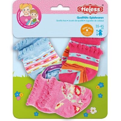 Doll socks, 3 pairs, multicolored, size. 35-45cm