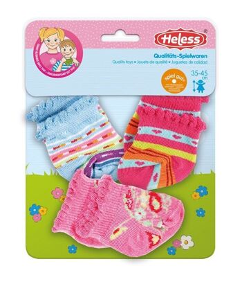 Chaussettes de poupée, 3 paires, multicolores, taille. 35-45cm 1