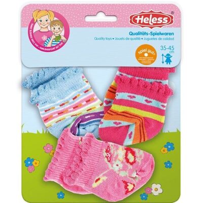 Chaussettes de poupée, 3 paires, multicolores, taille. 35-45cm