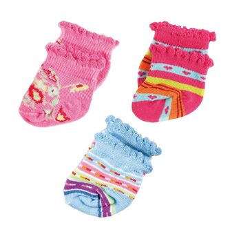 Chaussettes de poupée, 3 paires, multicolores, taille. 35-45cm 2