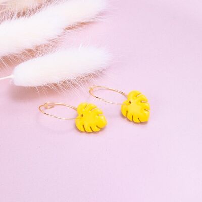 Pendientes aro dorado y amarillo