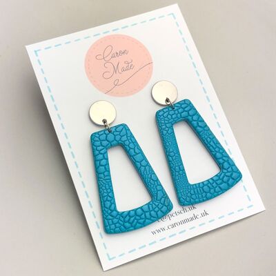 Turquoise and silver statement earrings