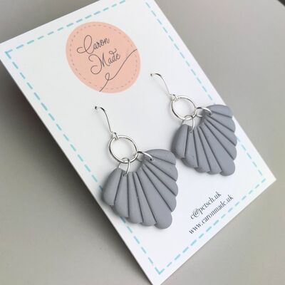 Grey and silver statement earrings