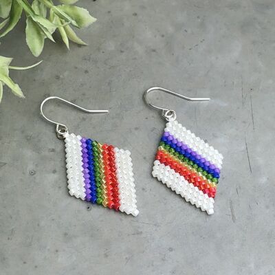 Rainbow Lightweight Beaded Dangle Earrings