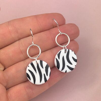 Zebra Print Dangle Earrings