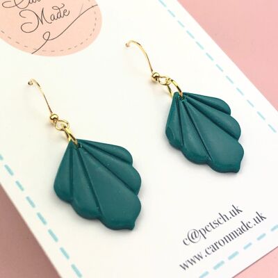 Emerald Green and Gold Drop Earrings