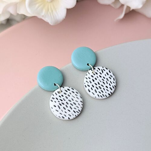 Duck Egg Blue Small Dangle Earrings - Mini