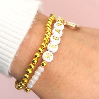 Bracelet en perles de cristal - Remplissage de bas parfait pour les filles et les adolescents. - Bracelet nominatif uniquement 3