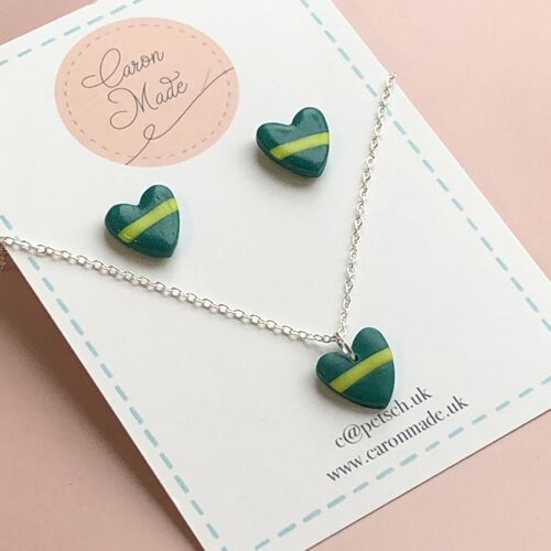 Charity support collection - Heart Earrings and Necklace Set - Supporting The Ambulance Staff Charity