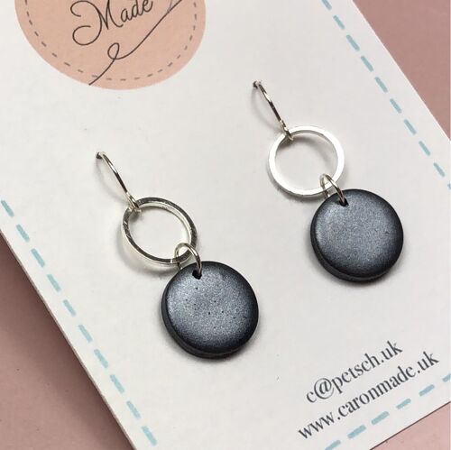 Gunmetal Grey Small Drop Earrings