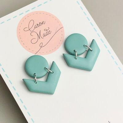 Light Blue Chevron Earrings