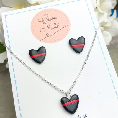 Charity support - Earrings and Necklace Matching Set - In Aid of The Firefighters Charity