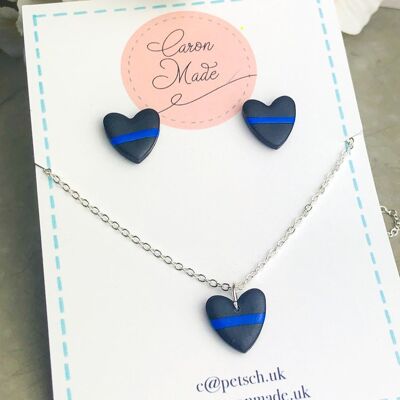 Charity support collection - Matching Necklace and Earrings Set - In Aid of Police Care UK