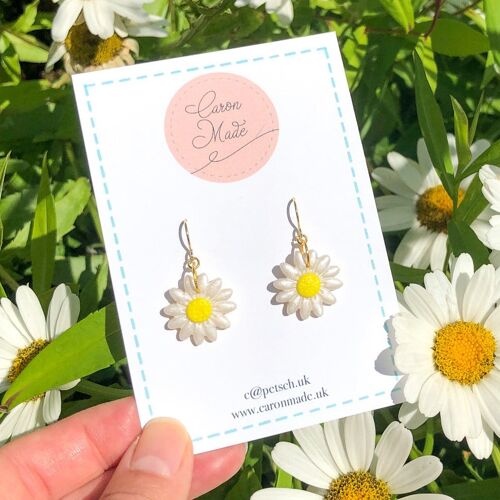 Daisy earrings - with hand embossed details.