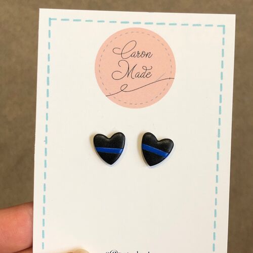 Charity support collection - Small Heart Stud Earrings - In Aid of Police Care UK