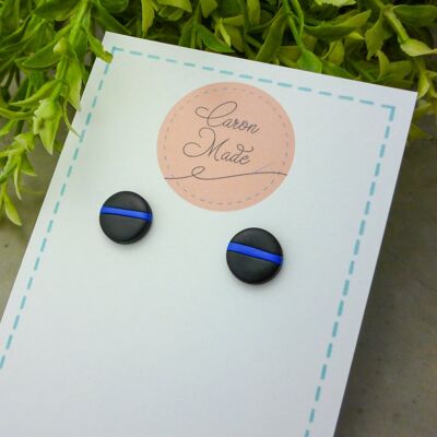 Charity support collection - Round Stud Earrings - In Aid of Police Care UK