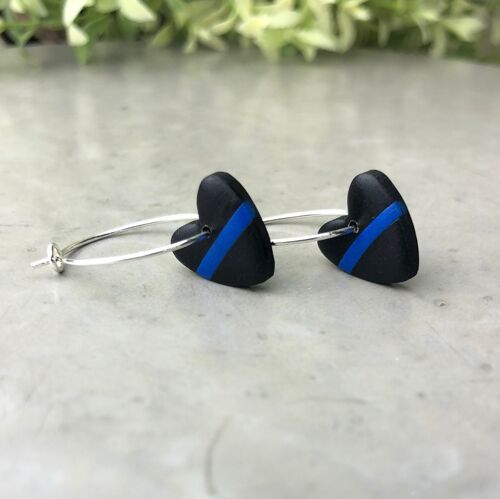 Charity support collection - Heart Hoop Earrings - In Aid of Police Care UK