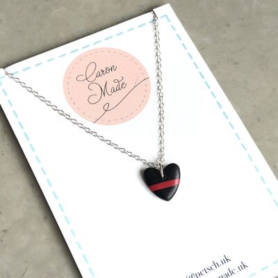 Charity support collection - Small Heart Pendant and Chain - In Aid of The Firefighters Charity