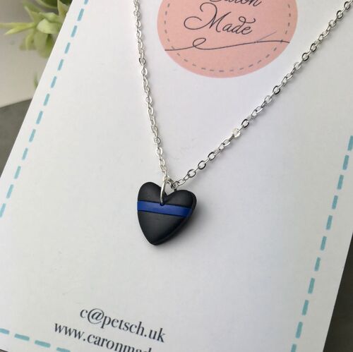 Charity support collection - Small Heart Pendant and Chain - In Aid of Police Care UK