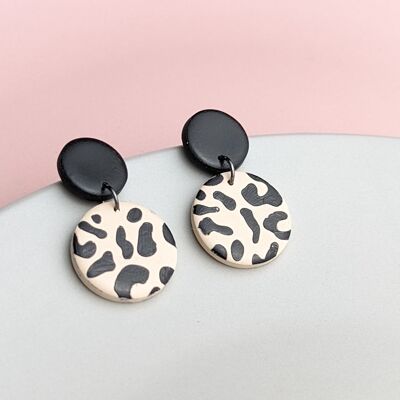 Animal Print Dangle Earrings. - Medium
