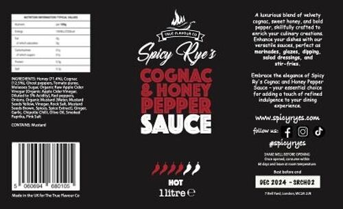 Cognac & Honey Pepper Sauce 1 Litre