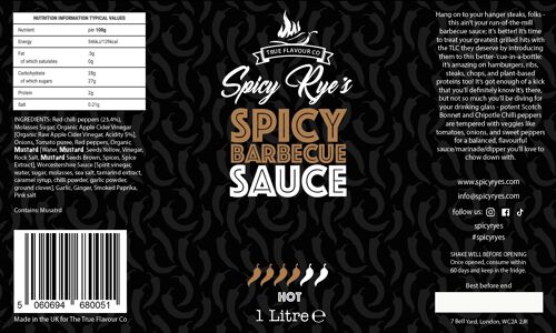 Spicy BBQ Sauce 1 Litre