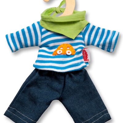 Doll jeans with striped shirt, mini, size. 20-25cm