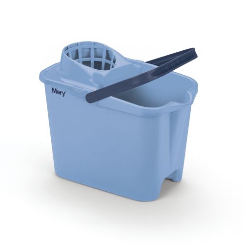 Rectangular bucket +wringer 14l blue